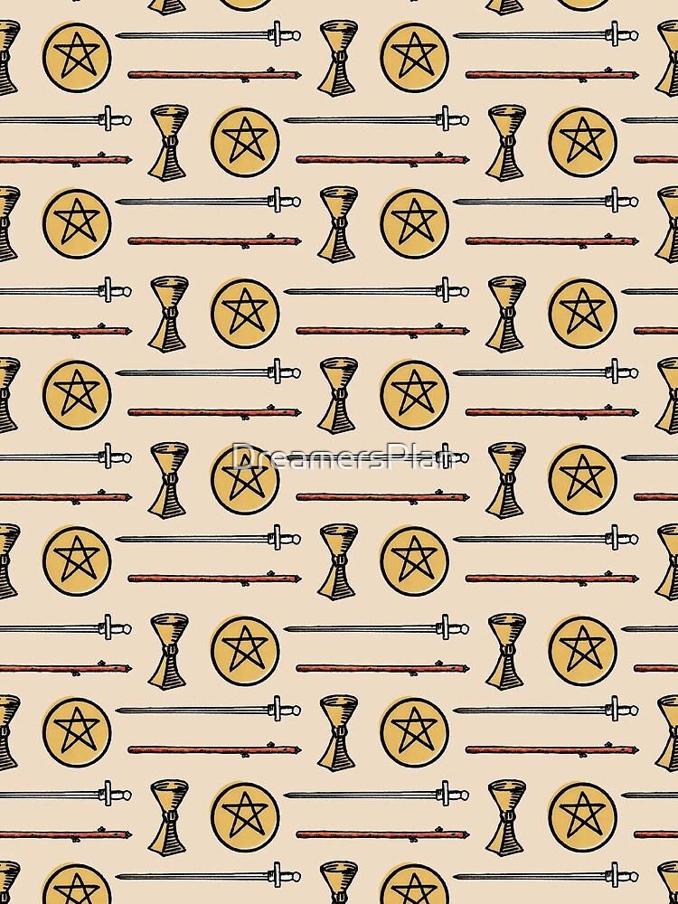 Tarot Elements - Beige Tarot Pattern - Goth Beige - Tarot Print by DreamersPlan T-Shirts, Hoodie, Sweatshirt (Image 2)