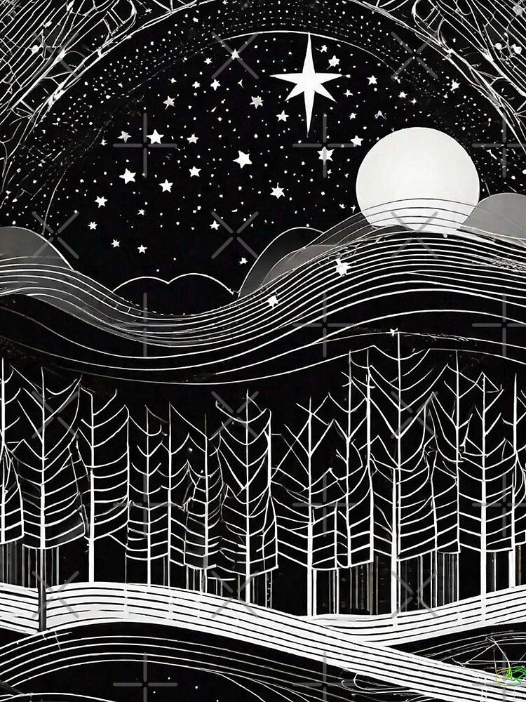Moon and Stars Magical Forest Dream 90 by AI Crypto Warlord T-Shirts, Hoodie, Sweatshirt | BlankRebels.com (Image 2)