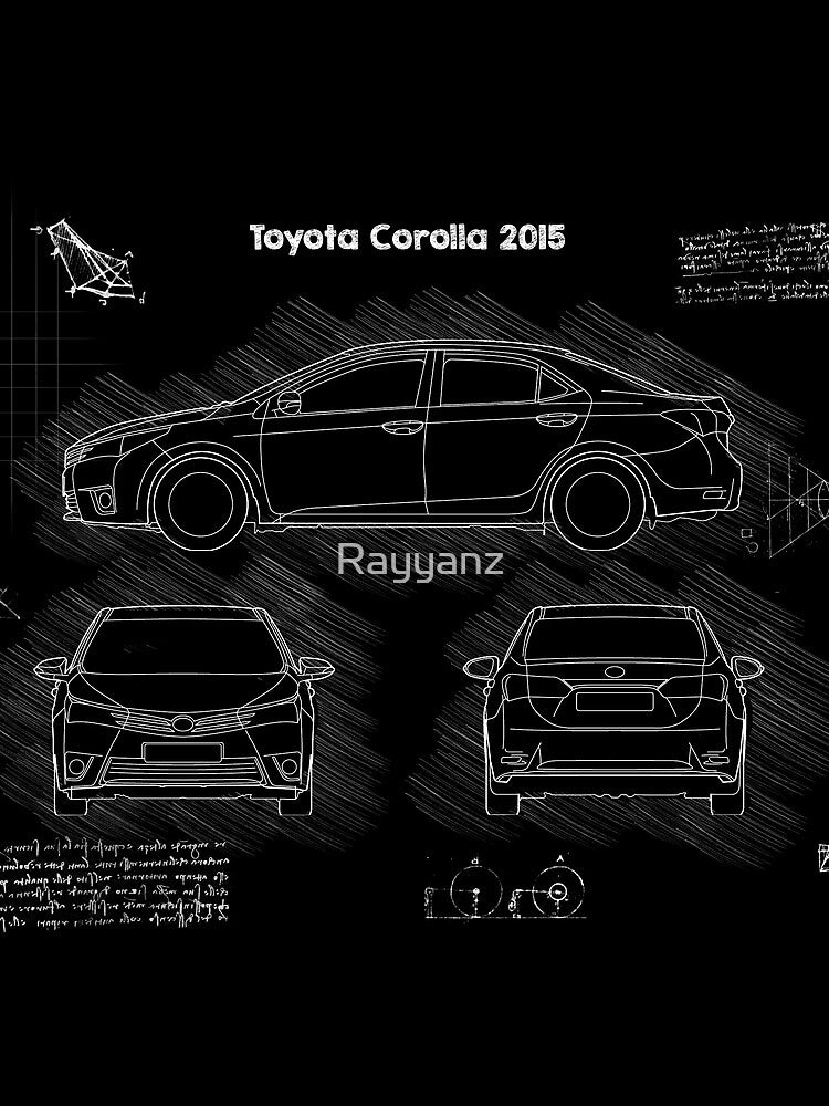 Da Vinci Sketch Art ToyotaCorolla 2015 - Blackboard by Rayyanz T-Shirts, Hoodie, Sweatshirt | BlankRebels.com (Image 2)