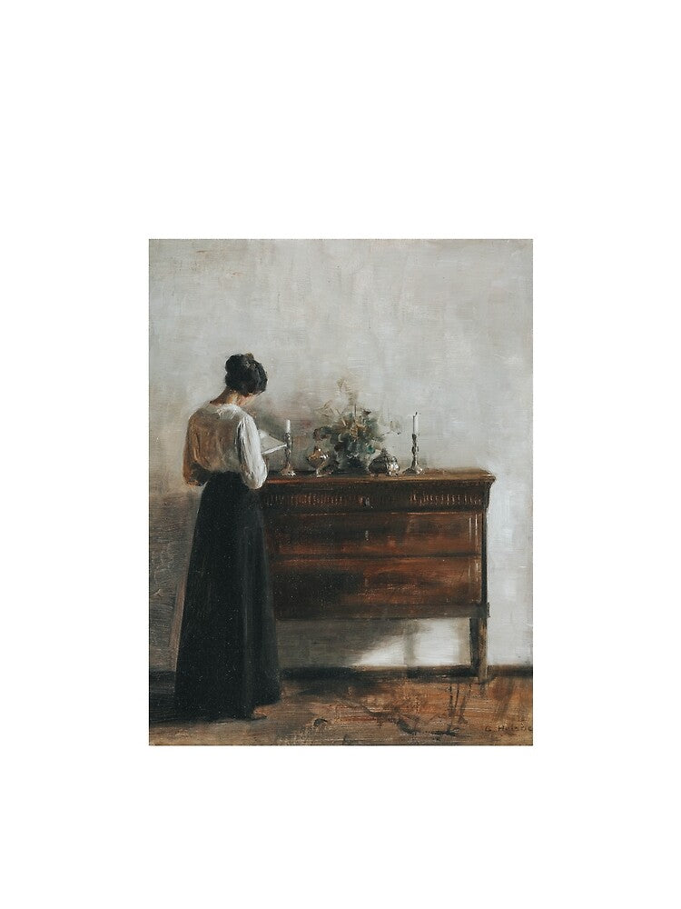 Interior with the Artist's Wife Reading (Vintage Print) - Carl Holsøe by apopofbeauty T-Shirts, Hoodie, Sweatshirt (Image 2)