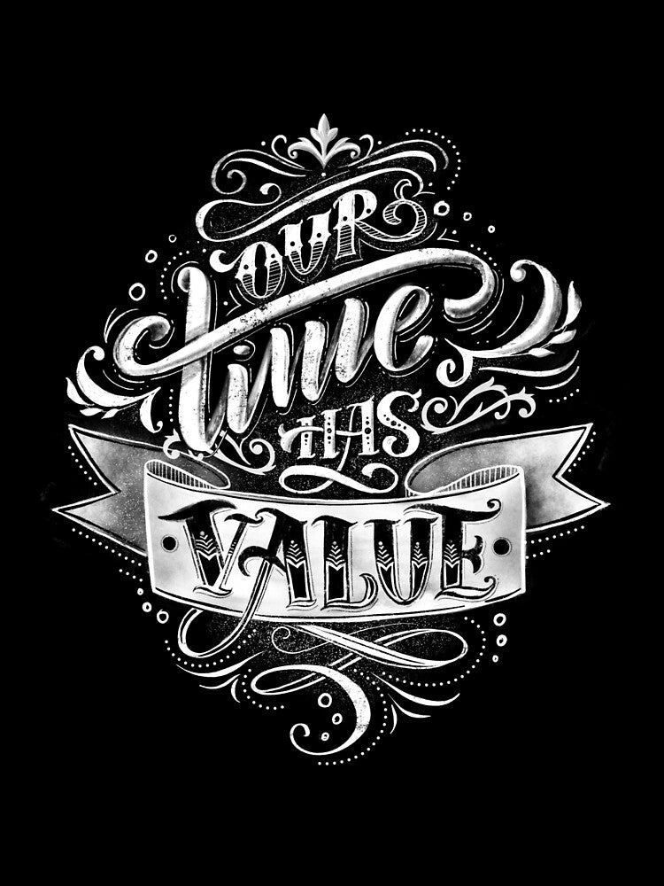 Our time has value inspiring quote lettering by Letterelfa T-Shirts, Hoodie, Sweatshirt | BlankRebels.com (Image 2)