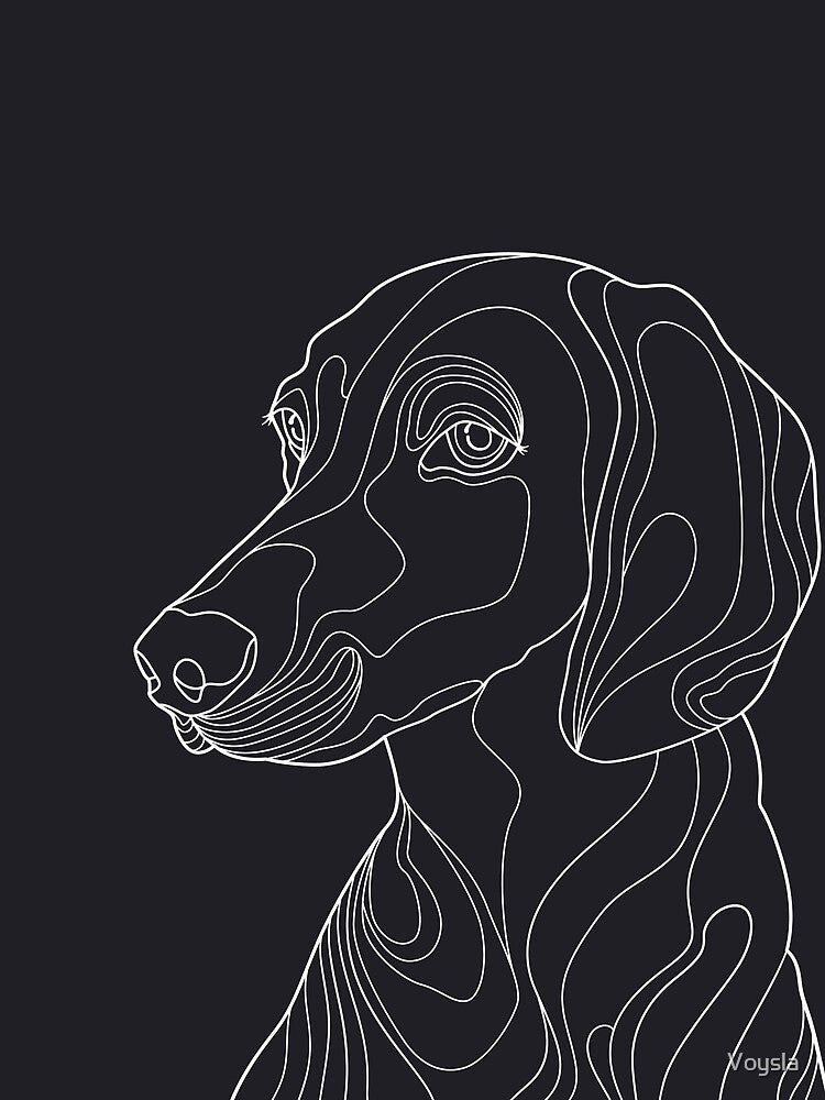 Monochrome Dachshund Line Art Portrait by Voysla T-Shirts, Hoodie, Sweatshirt | BlankRebels.com (Image 2)