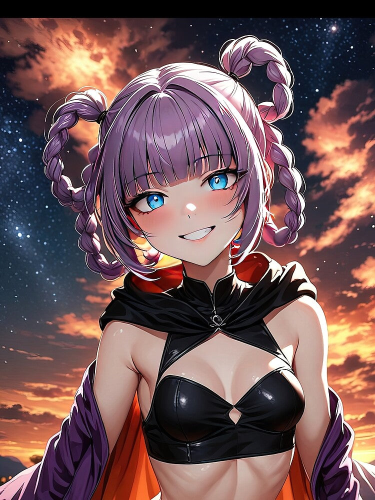 Manga purple hair girl at sunset by TheArtistOf2022 T-Shirts, Hoodie, Sweatshirt | BlankRebels.com (Image 2)