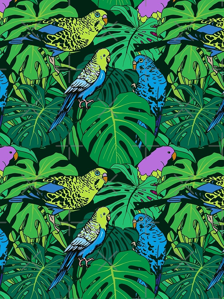 Budgie bird pattern by virilamissa T-Shirts, Hoodie, Sweatshirt | BlankRebels.com (Image 2)