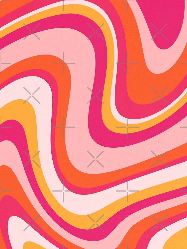 Groovy 70s Sunset Wave Pattern by trajeado14