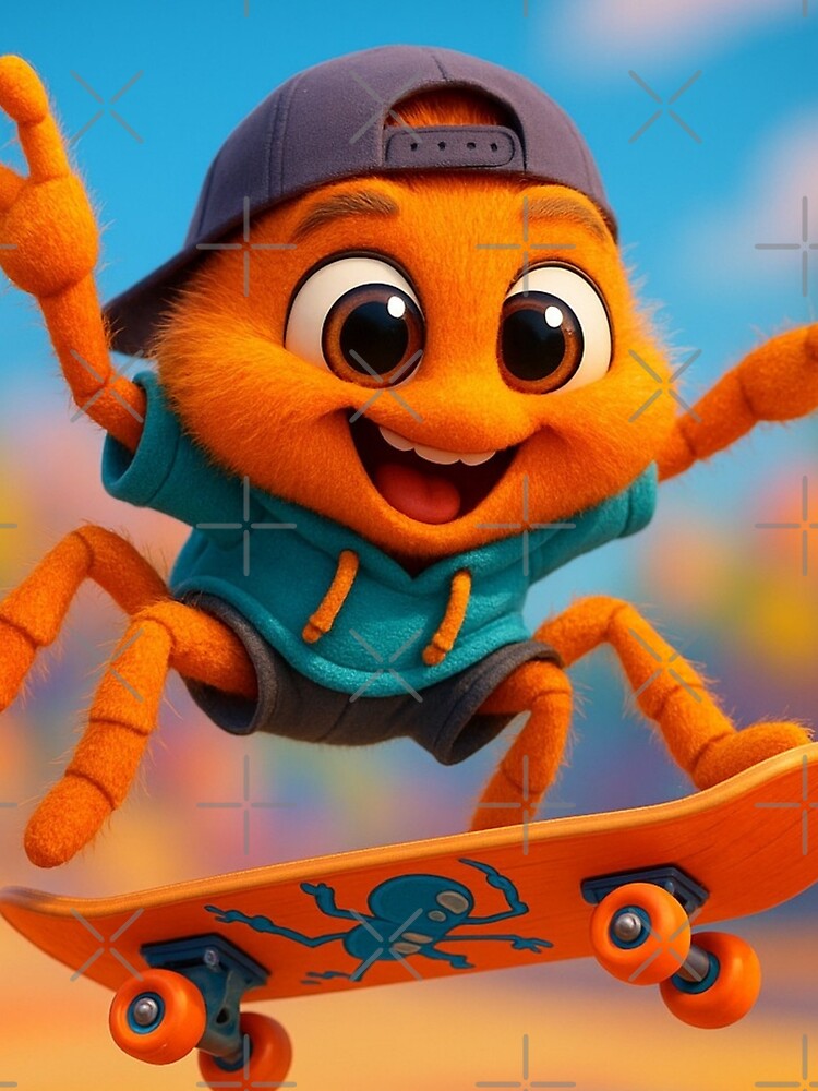 Skater Orange Spider by Sillytoe T-Shirts, Hoodie, Sweatshirt | BlankRebels.com (Image 2)