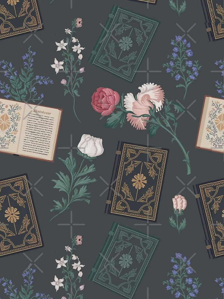 Navy Floral Booktok aesthetic by CandyVenom T-Shirts, Hoodie, Sweatshirt | BlankRebels.com (Image 2)