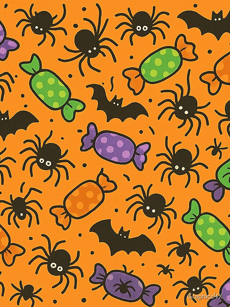 Halloween Pattern with Candy Spiders and Bats by Graphics4X T-Shirts, Hoodie, Sweatshirt | BlankRebels.com (Image 2)