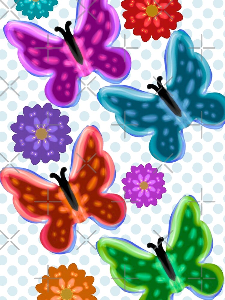 Butterfly Bloom: Vibrant Retro Kidcore Pattern by HopeAndHustle T-Shirts, Hoodie, Sweatshirt | BlankRebels.com (Image 2)