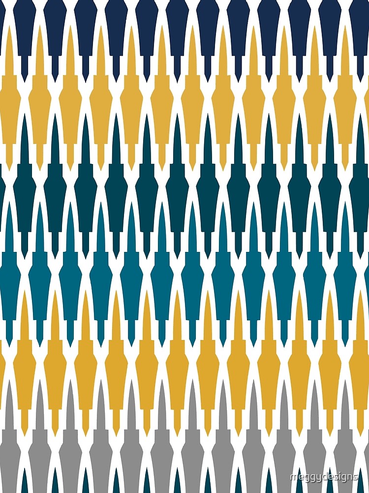 Boho Decor, Mud Cloth Pattern, Yellow, Teal, Indigo, Navy Blue by meggydesigns T-Shirts, Hoodie, Sweatshirt (Image 2)