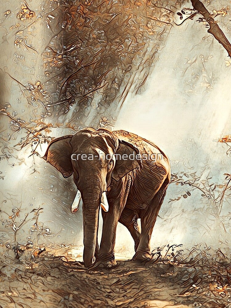 Elephant in the jungle, pencil sketch style by crea-homedesign T-Shirts, Hoodie, Sweatshirt | BlankRebels.com (Image 2)