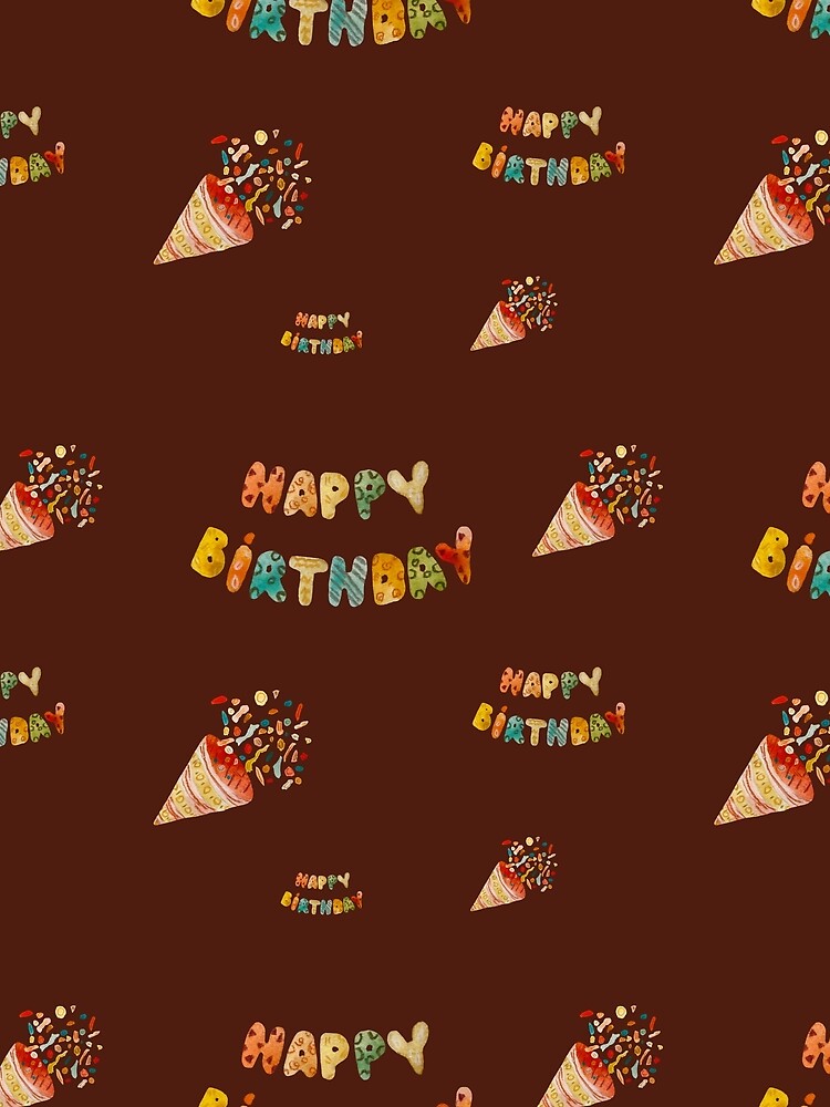 Happy birthday cute colorful pattern a watercolor red by Yana Mustafina | Boho Soulful Designs T-Shirts,... (Image 2)