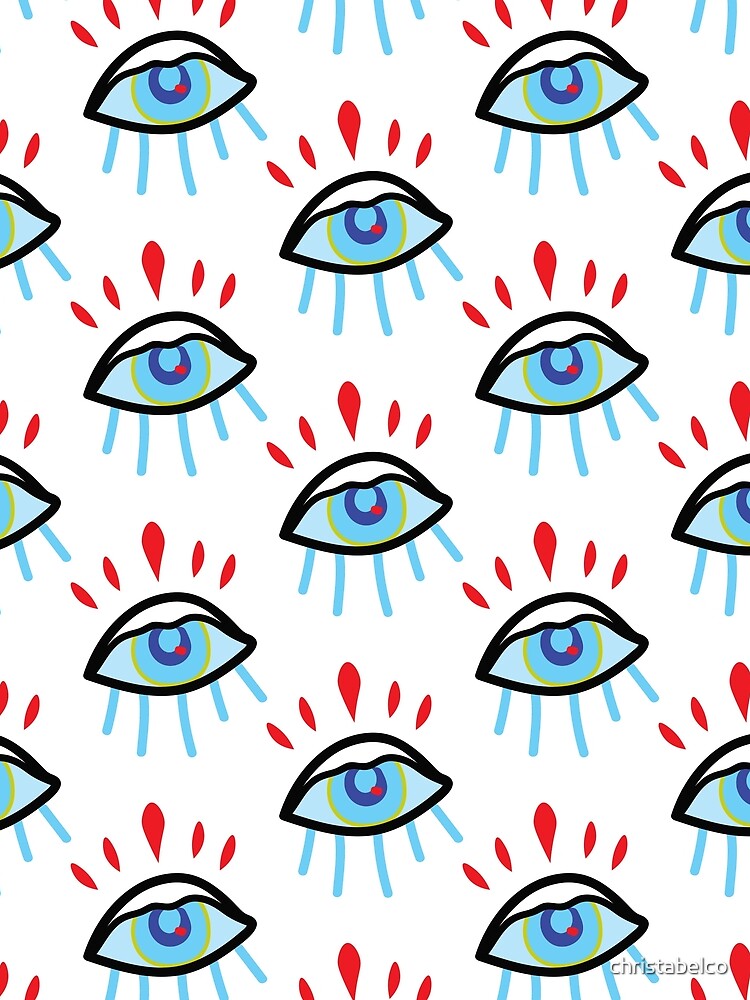 Red Lash Evil Eye Pattern by christabelco T-Shirts, Hoodie, Sweatshirt | BlankRebels.com (Image 2)