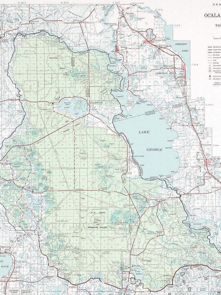 Ocala National Forest Map (1971) Florida Woodland Reserve Atlas by BravuraMedia T-Shirts, Hoodie, Sweatshirt (Image 2)
