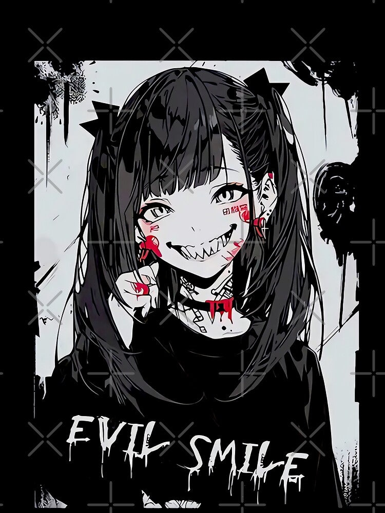 Evil Smile Anime Girl by MOFAPPAREL T-Shirts, Hoodie, Sweatshirt | BlankRebels.com (Image 2)