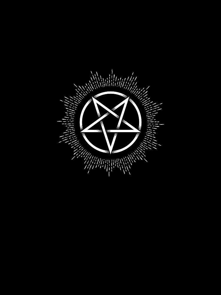 black and white pentacle with light rays by Manitou Mercantile T-Shirts, Hoodie, Sweatshirt | BlankRebels.com (Image 2)
