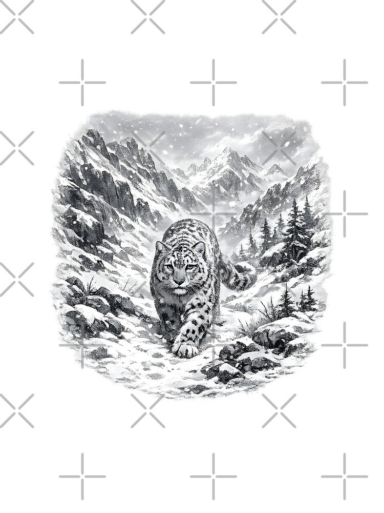 Snow leopard in a mountain pass by AggAverse T-Shirts, Hoodie, Sweatshirt | BlankRebels.com (Image 2)