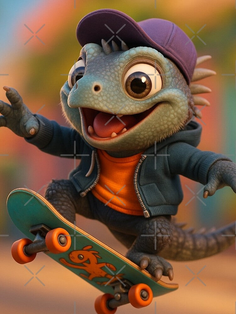 Skater Marine Iguana by Sillytoe T-Shirts, Hoodie, Sweatshirt | BlankRebels.com (Image 2)