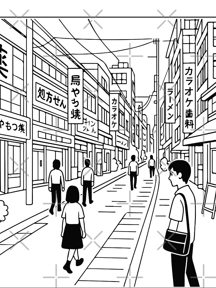 Tokyo Urban Sketch by blackink-design T-Shirts, Hoodie, Sweatshirt | BlankRebels.com (Image 2)