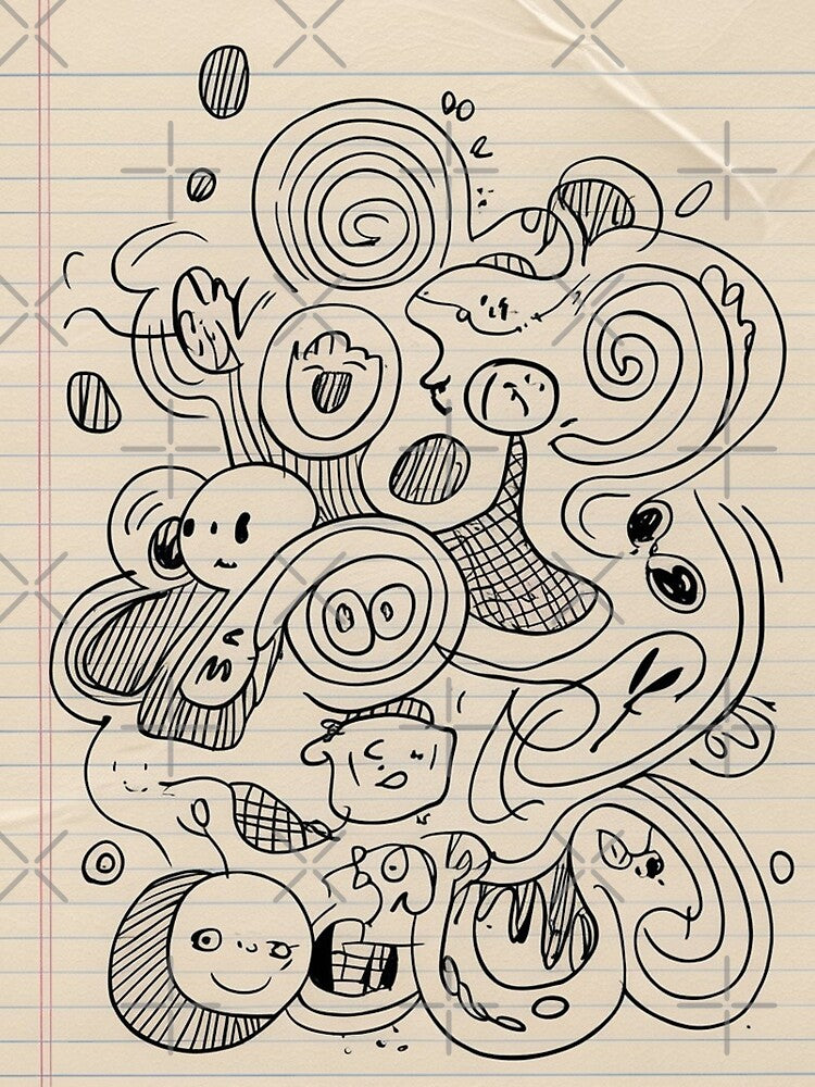 Whimsical Doodle Art Characters Notebook Style by Ed & Harmony T-Shirts, Hoodie, Sweatshirt | BlankRebels.com (Image 2)