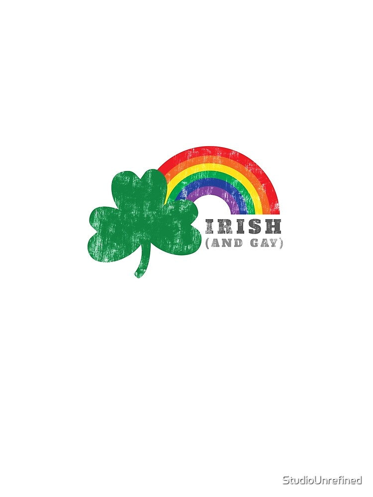 Irish and Gay Clover Rainbow St Patricks Day Vintage Inspired Design by StudioUnrefined T-Shirts, Hoodie,... (Image 2)