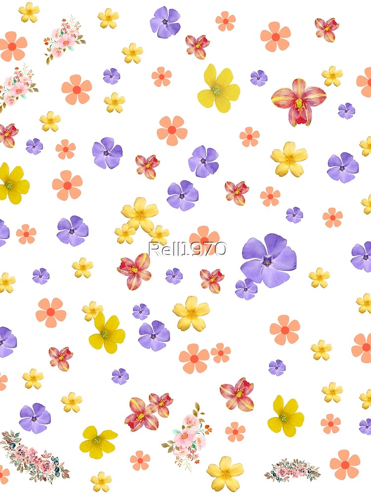 Floral Pattern with White Background by Rell1970 T-Shirts, Hoodie, Sweatshirt | BlankRebels.com (Image 2)