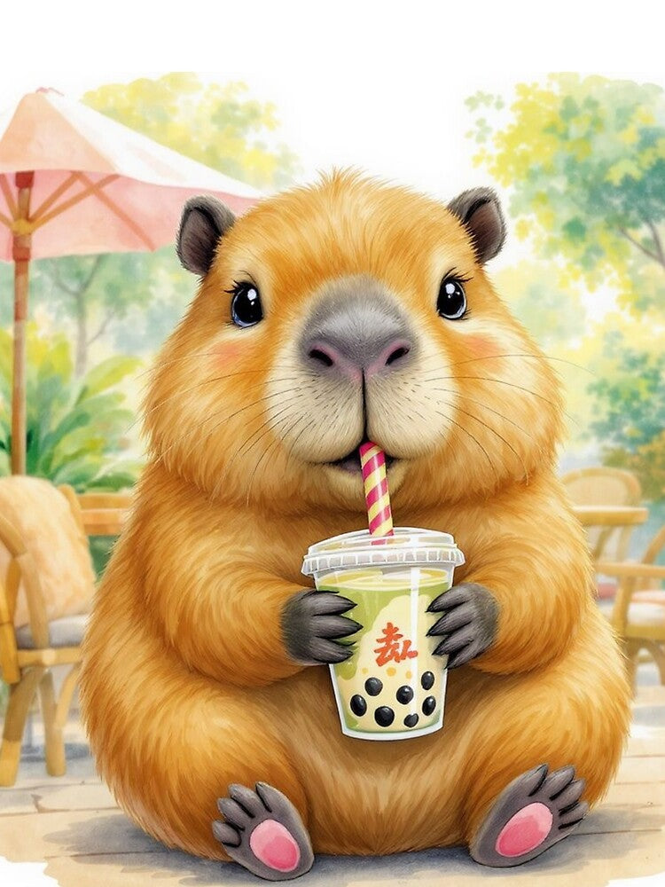 Zen Capybara: The Official Expert of Relaxation and Boba Tea by HappySproutArt T-Shirts, Hoodie, Sweatshirt (Image 2)