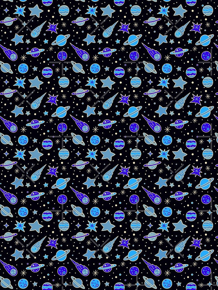 Space, Planets and Stars in Shades of Blue by madtoyman T-Shirts, Hoodie, Sweatshirt | BlankRebels.com (Image 2)