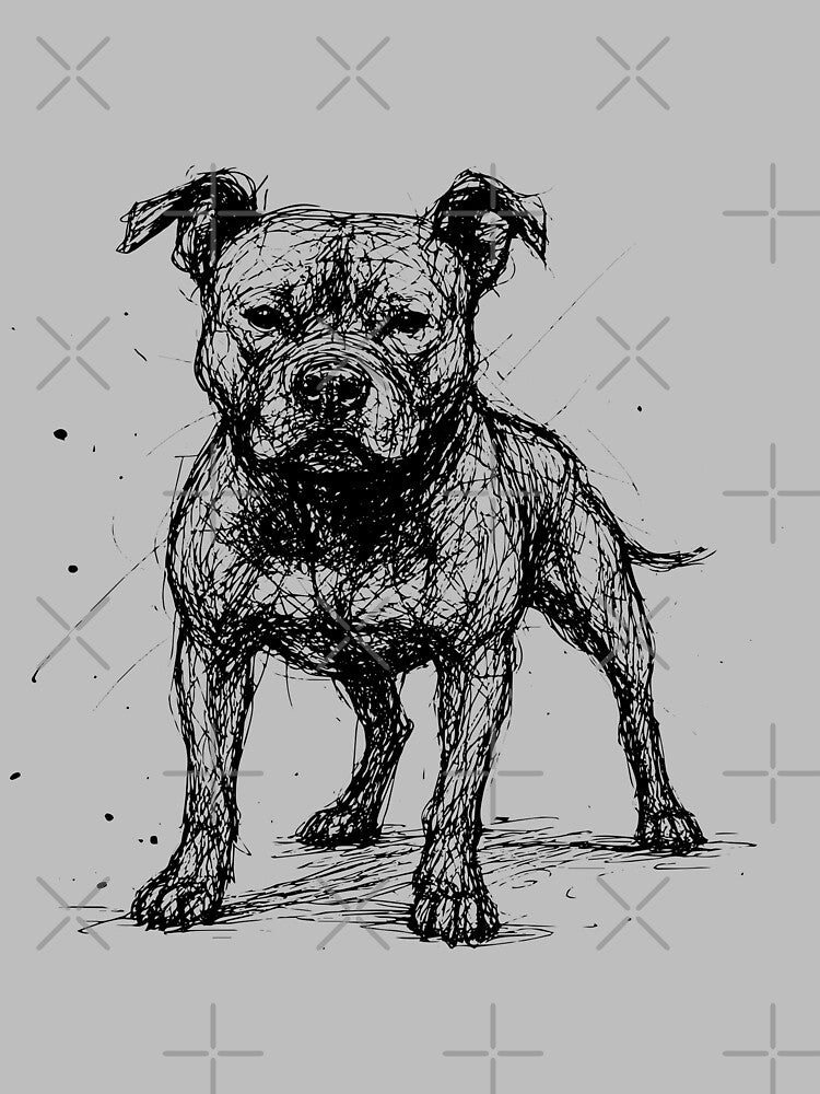 Dog Sketch – Expressive Black and White Drawing – Dynamic Animal Illustration by Pixel-Up