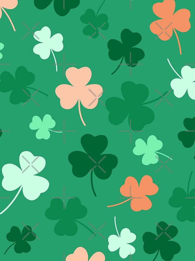 Lucky Clover Leaf Shamrock Pattern St Patrick's Day by ILLYL Creatives T-Shirts, Hoodie, Sweatshirt (Image 2)