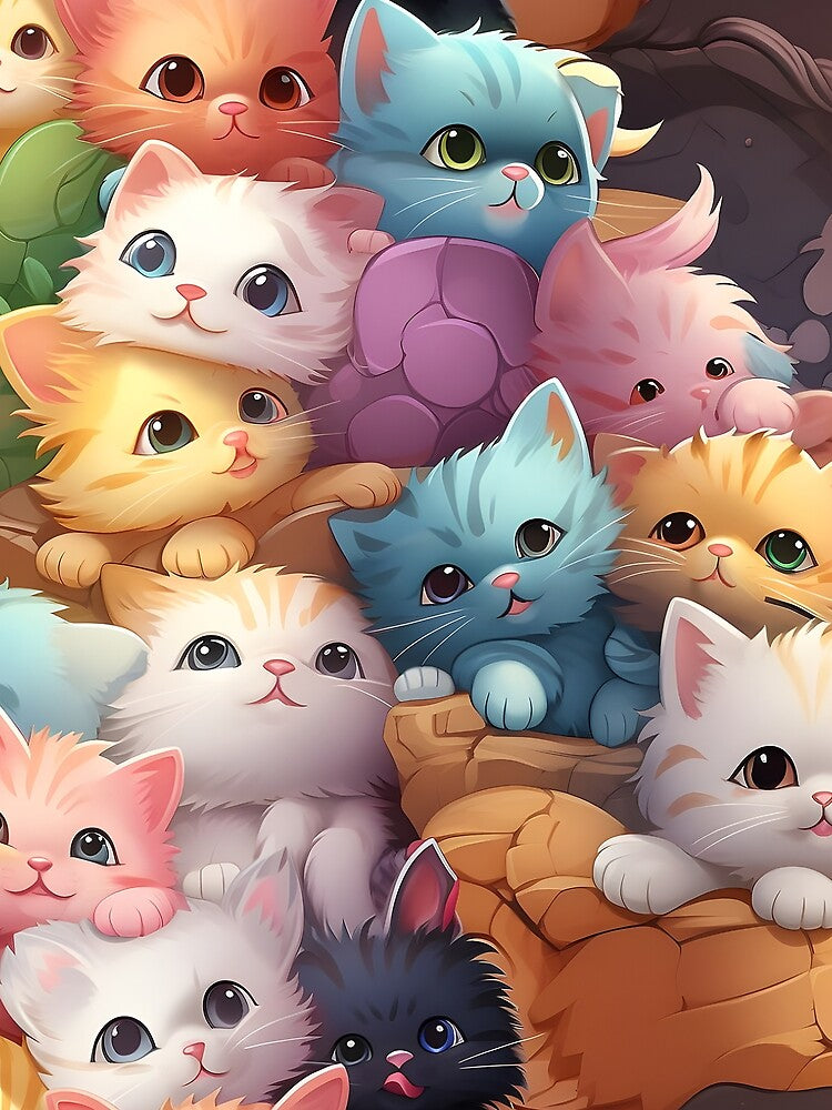 Kawaii Cute Cats Colorful Kittens by Urban  Charms T-Shirts, Hoodie, Sweatshirt | BlankRebels.com (Image 2)