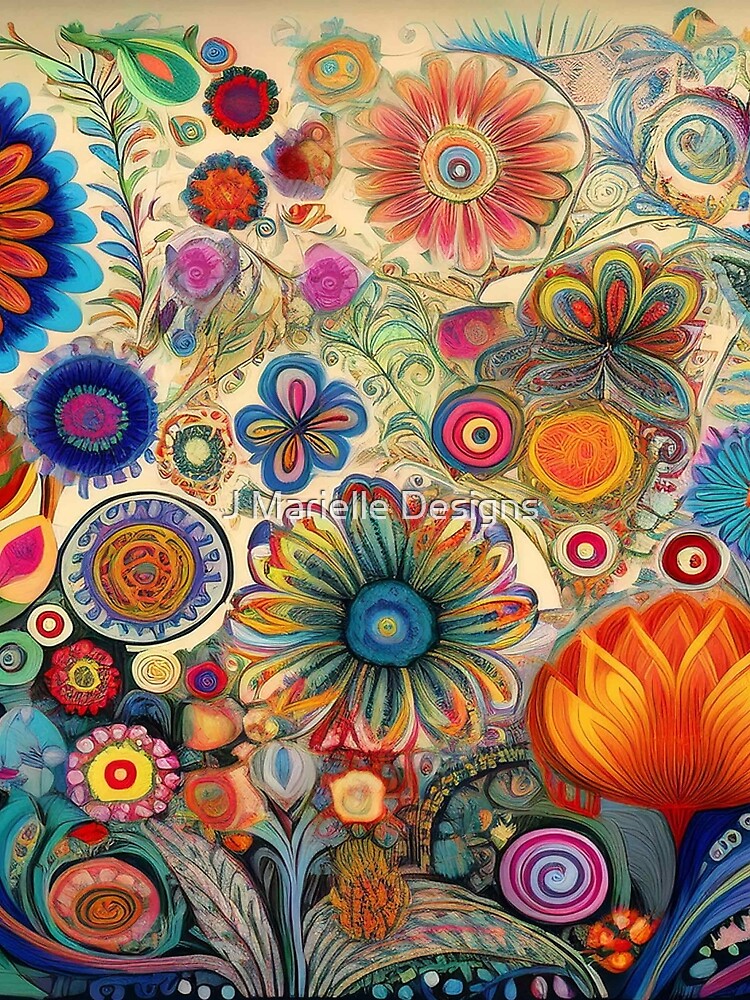 Colorful Hippie Flowers by J Marielle Designs T-Shirts, Hoodie, Sweatshirt | BlankRebels.com (Image 2)