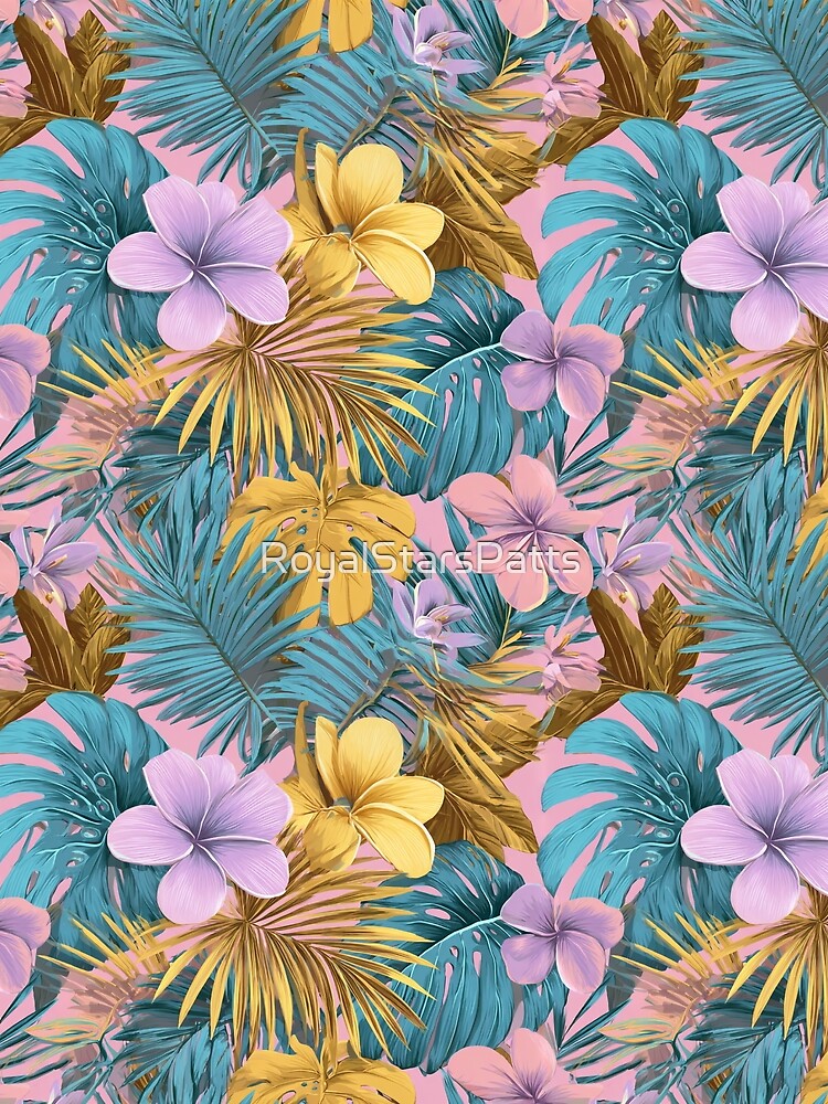 Chic Tropical Floral Texture  - Botanical Garden Pattern  - Christmas Gifts For Mom by RoyalStarsPatts