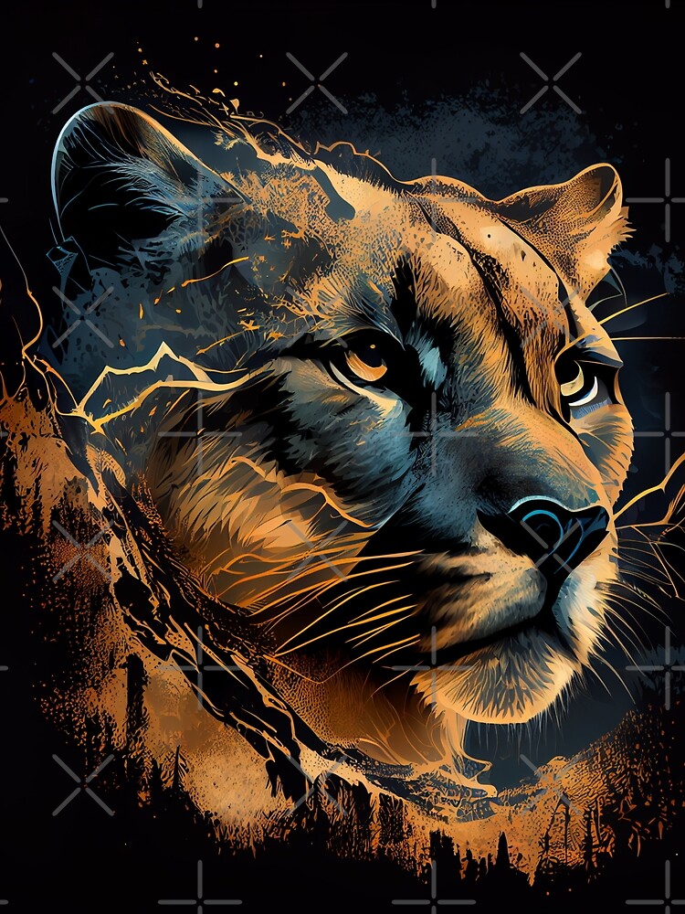 Alpine King Mountain Lion by mcmtdesigns T-Shirts, Hoodie, Sweatshirt | BlankRebels.com (Image 2)