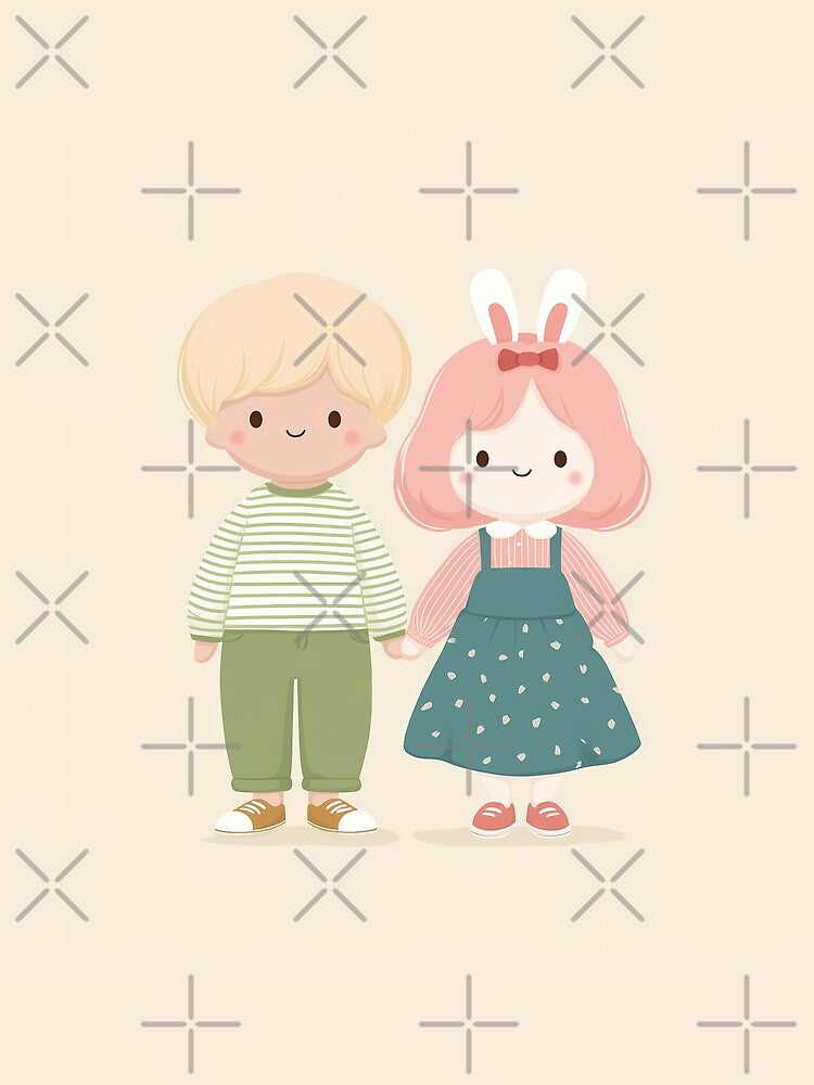 Cute Boba Couple – Kawaii Boy and Bunny Girl Drinking Bubble Tea by BobaBunny76 T-Shirts, Hoodie, Sweatshirt (Image 2)