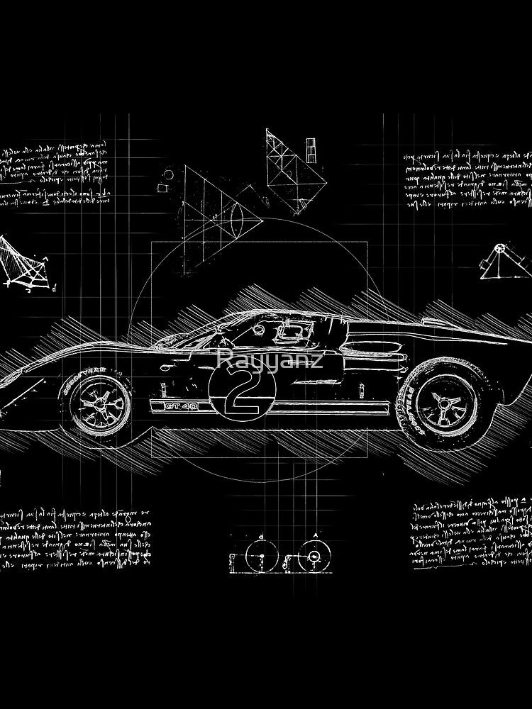 Da Vinci Sketch Art FordGT40 - Vintage by Rayyanz T-Shirts, Hoodie, Sweatshirt | BlankRebels.com (Image 2)