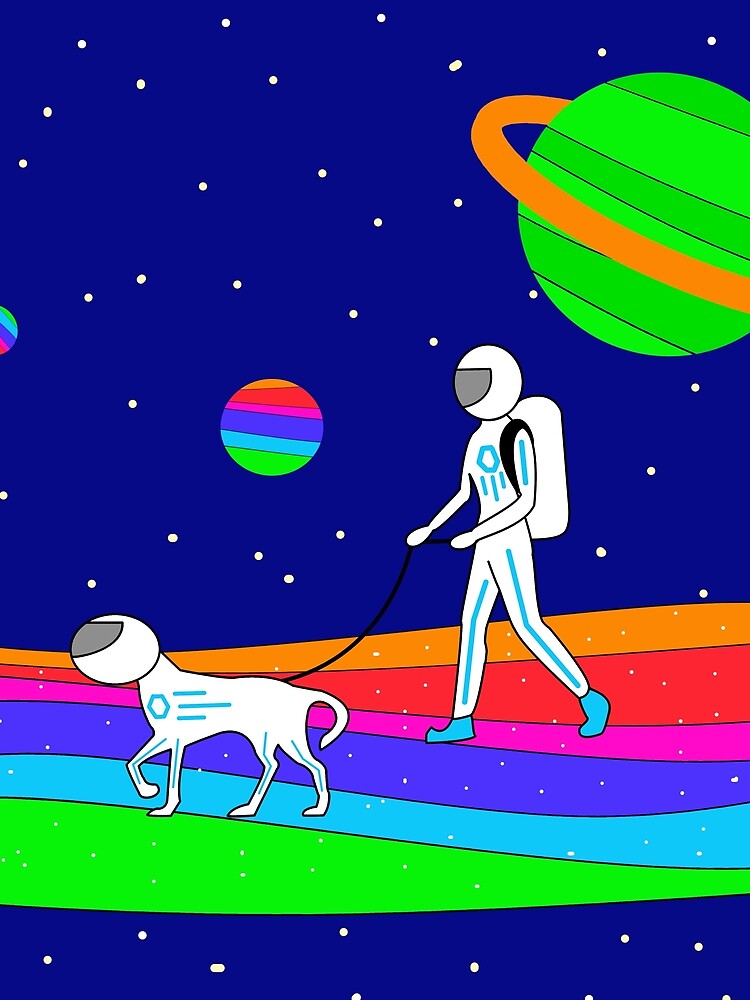 Astronaut Walking a Dog by mrtraz T-Shirts, Hoodie, Sweatshirt | BlankRebels.com (Image 2)