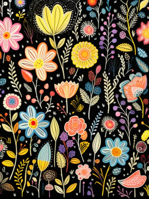 **Doodle Garden: Create whimsical hand-drawn patterns with doodle-style flowers, i by Superann8 T-Shirts,... (Image 2)