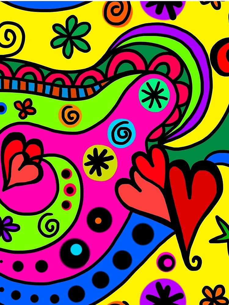 Colorful Chic Heart Hippie Bright Pattern by Teez-Me T-Shirts, Hoodie, Sweatshirt | BlankRebels.com (Image 2)