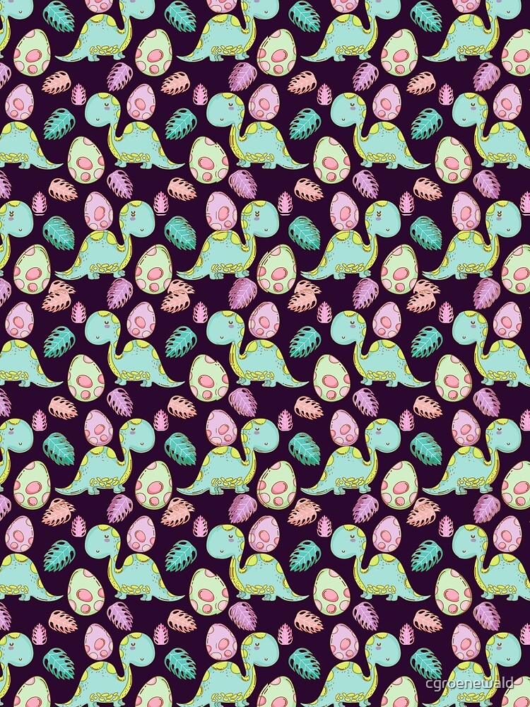 Cute Teal Dinosaur Pattern by cgroenewald T-Shirts, Hoodie, Sweatshirt | BlankRebels.com (Image 2)