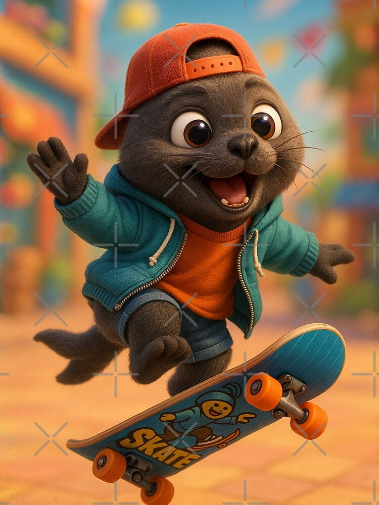 Skater Northern Fur Seal by Sillytoe T-Shirts, Hoodie, Sweatshirt | BlankRebels.com (Image 2)
