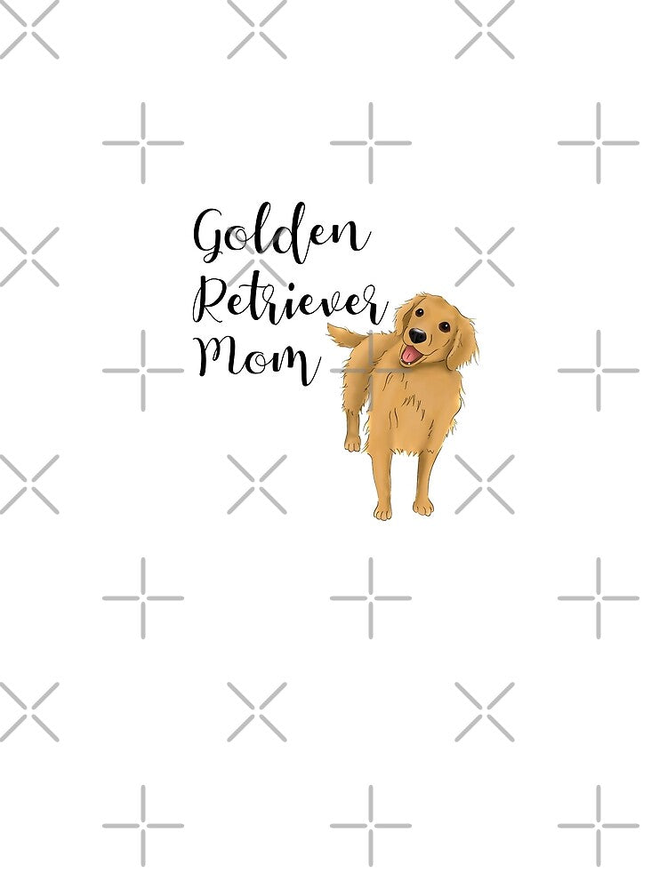 Golden Retriever Mom With A Cute Golden Retriever Dog Drawing | Dog Mom Gift by ElysianCreation T-Shirts,... (Image 2)
