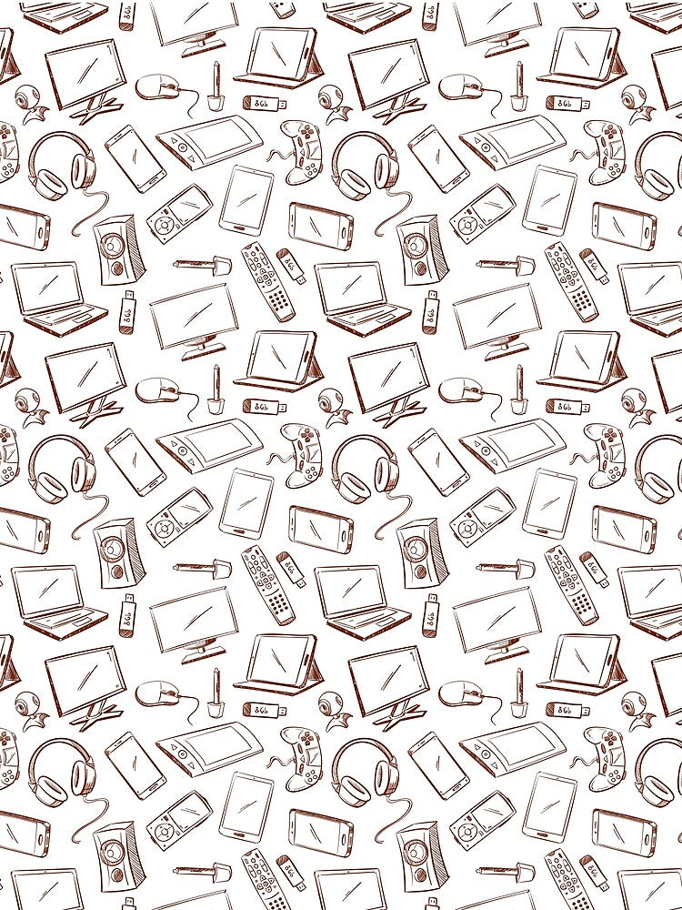 Gaming Device Sketch Pattern T-Shirts, Hoodie, Sweatshirt