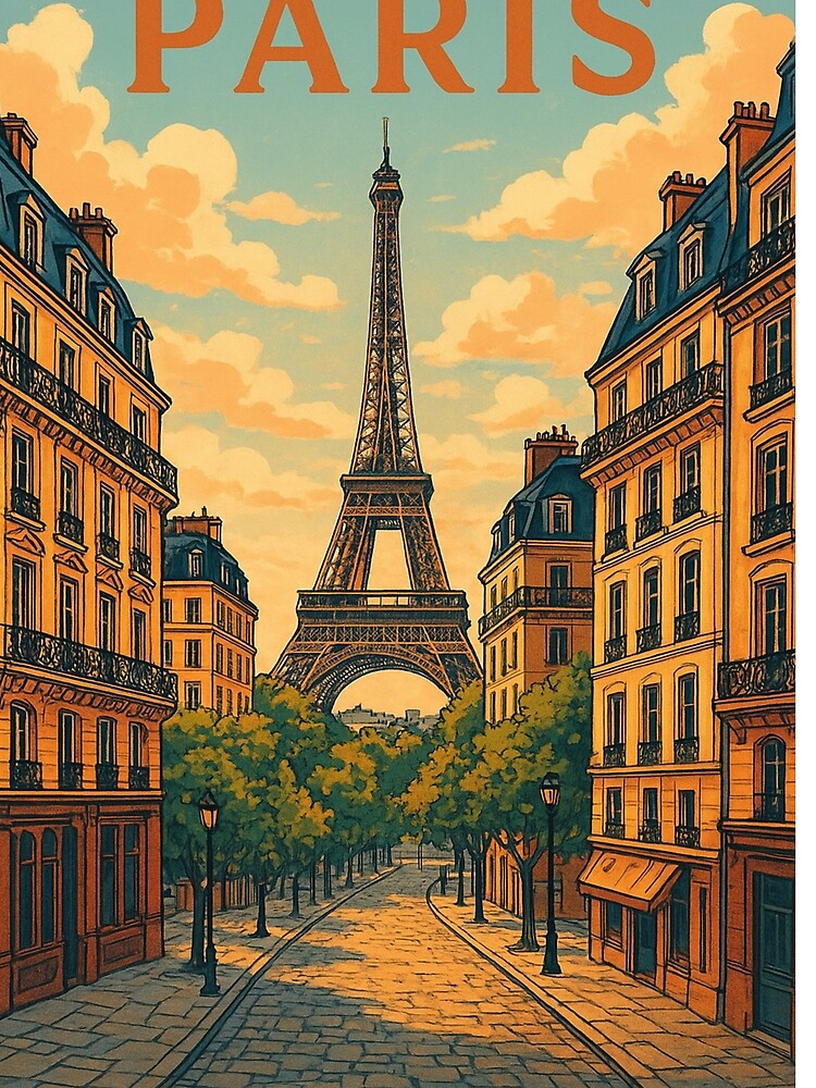 Paris Vintage Illustration T-Shirts, Hoodie, Sweatshirt