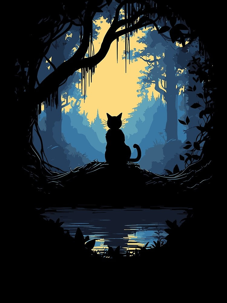 Black Cat In Magic Forest Under Moonlight by BrilliantTShop T-Shirts, Hoodie, Sweatshirt | BlankRebels.com (Image 2)