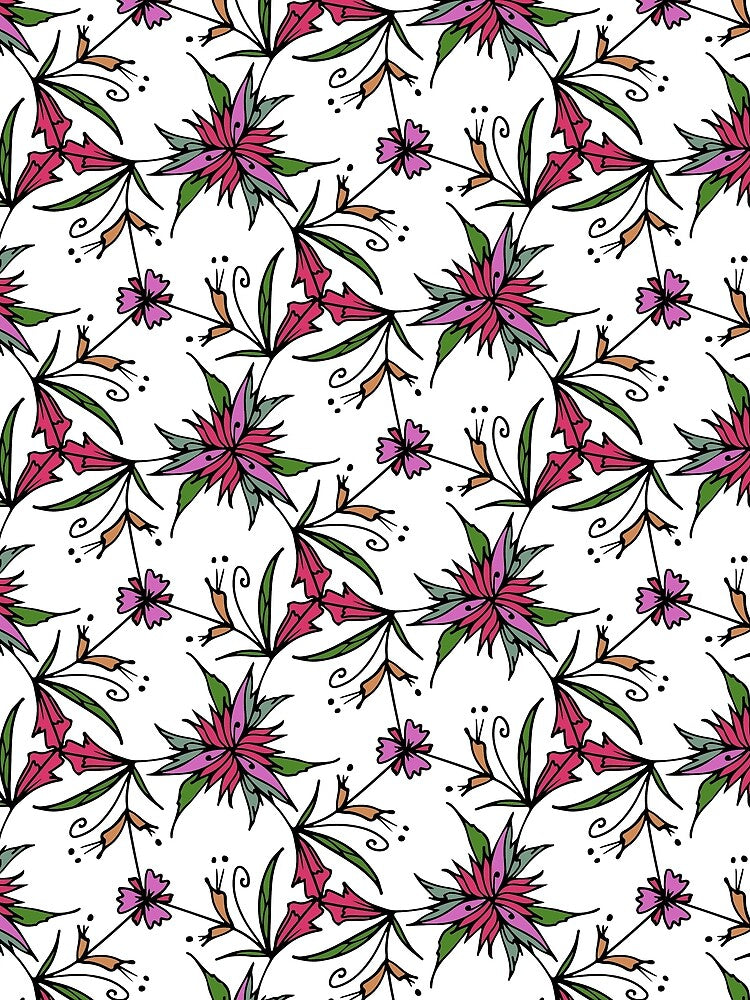 Floral pattern on white background by Woraya T-Shirts, Hoodie, Sweatshirt | BlankRebels.com (Image 2)