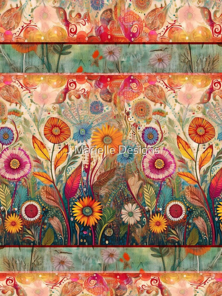 Retro Hippie: Folk Art Garden by J Marielle Designs T-Shirts, Hoodie, Sweatshirt | BlankRebels.com (Image 2)