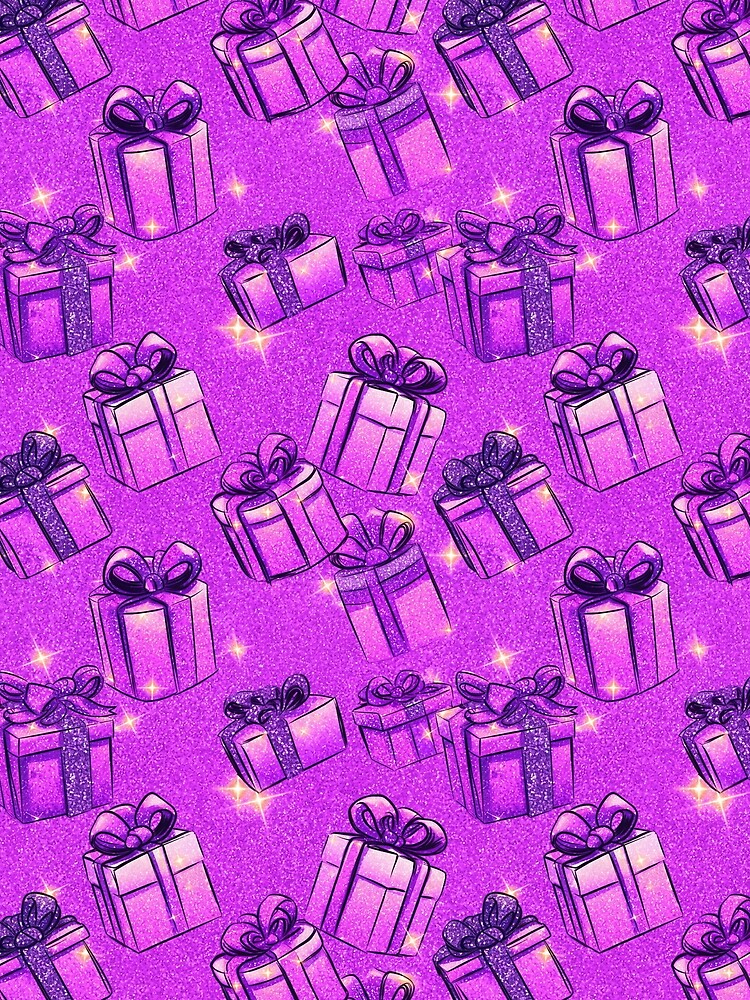 Purple Christmas Presents Pattern | Christmas Gifts | Matching Family Winter Outfit by PinkGoddessLove... (Image 2)