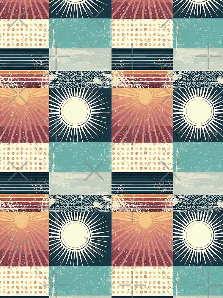 Retro Sixties Patchwork, Sun and the Ocean by SamJanner T-Shirts, Hoodie, Sweatshirt | BlankRebels.com (Image 2)