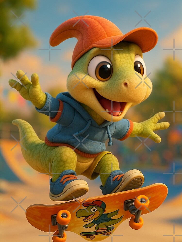 Skater Parasaurolophus Dinosaur by Sillytoe T-Shirts, Hoodie, Sweatshirt | BlankRebels.com (Image 2)